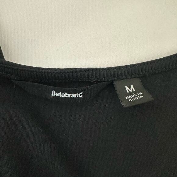 Betabrand Womens Jersey Knit Dress Size M Black Ruched Stretch Pockets - Picture 6 of 10